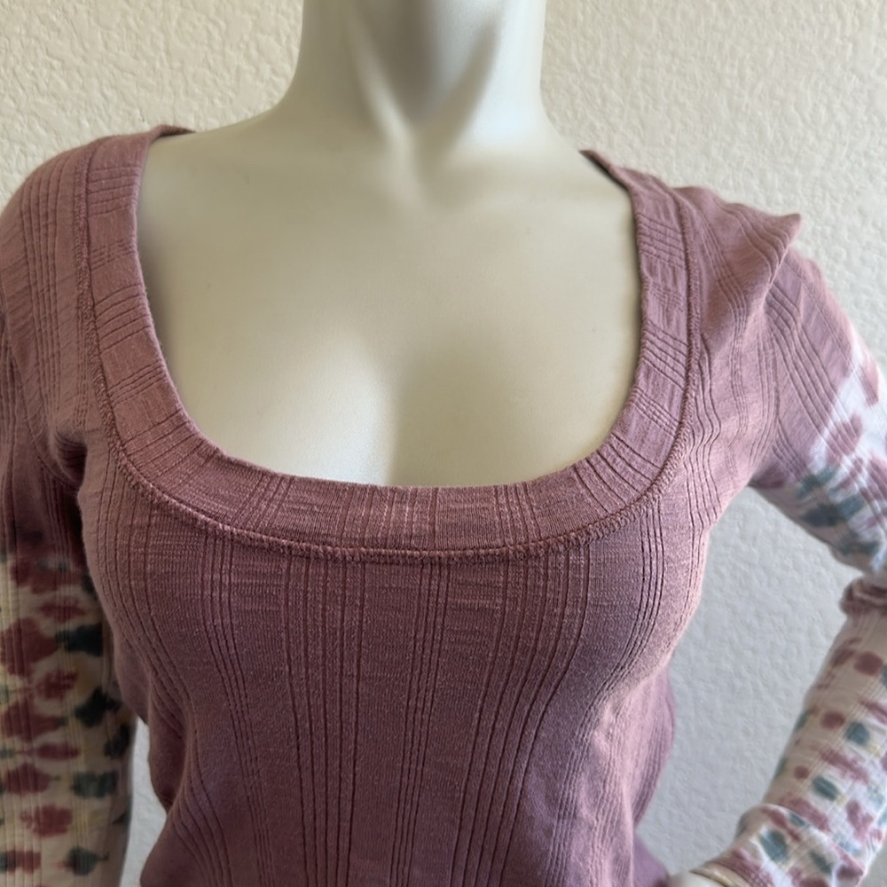 Free People Women's Big Sur Tie-Dye Tee, Misty Mountain Color - Picture 5 of 9